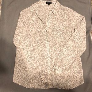 Gray and white zebra Limited button up blouse